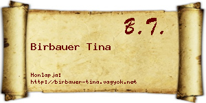 Birbauer Tina névjegykártya